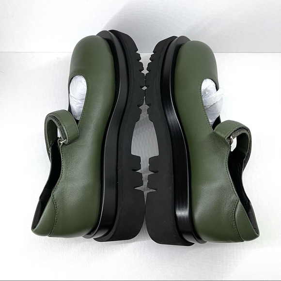 JEFFREY CAMPBELL FREE PEOPLE — PIPER PLATFORM MARY JANES, OLIVE, SIZE US 6.5 - Picture 17 of 17